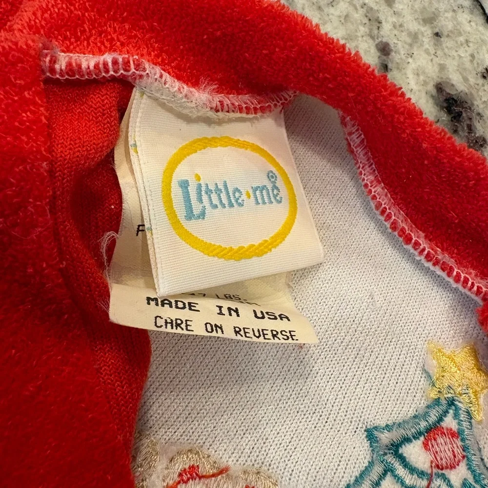 VTG Little Me Red White Infant My First Christmas Sleeper
